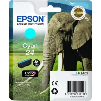 Epson 24 Γνήσιο Μελάνι Εκτυπωτή InkJet Κυανό (C13T24224010 C13T24224012)