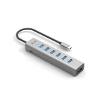 i-tec USB 3.2 Hub 7 Θυρών με σύνδεση USB-C & Θύρα Φόρτισης Ασημί C31HUBMETAL703 - Image 4