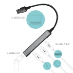i-tec USB 3.0 Hub 4 Θυρών με σύνδεση USB-A Ασημί U3HUBMETALMINI4 - Image 2