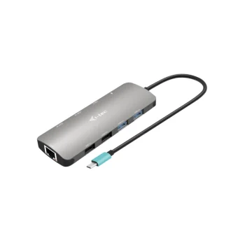 i-tec USB-C Metal Nano USB-C Docking Station με HDMI 4K PD Ethernet και σύνδεση 2 Οθονών Γκρι C31NANOHDM2DOCPD