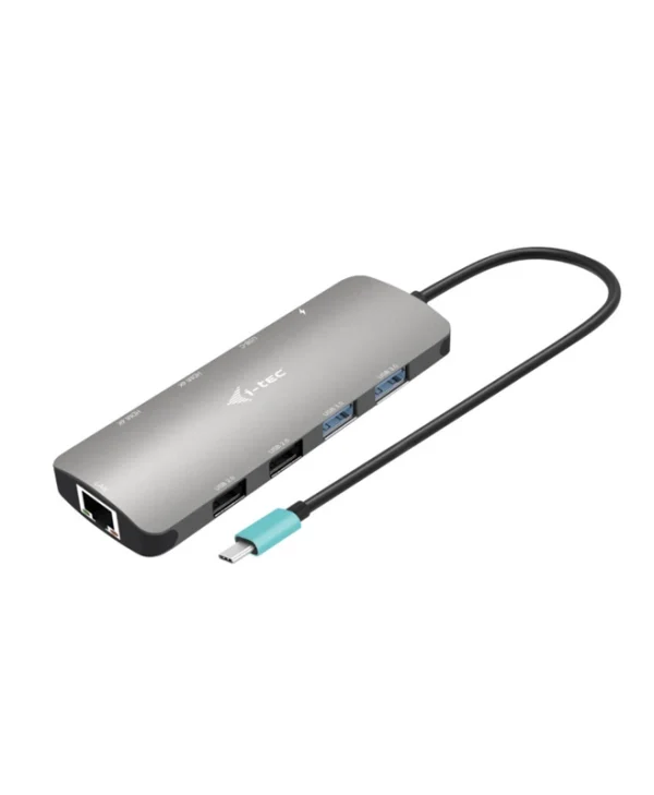 i-tec USB-C Metal Nano USB-C Docking Station με HDMI 4K PD Ethernet και σύνδεση 2 Οθονών Γκρι C31NANOHDM2DOCPD