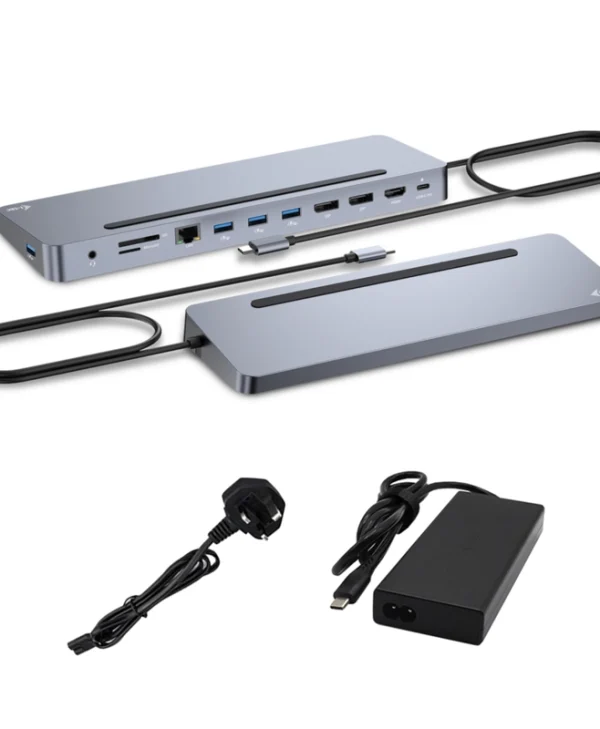 i-tec Usbc Metal USB-C / USB-A Docking Station με 4K PD Ethernet Γκρι C31FLAT2PDPRO100W