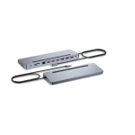 i-tec USB-C Docking Station με HDMI/DisplayPort 4K PD Ethernet και σύνδεση 3 Οθονών Γκρι (C31FLAT2PDPRO)