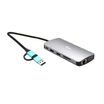 i-tec Nano Dock Thunderbolt 4 Docking Station με HDMI 4K PD Ethernet και συνδεση 3 Οθονών Ασημί CANANOTDOCKPD