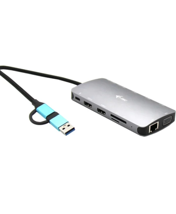 i-tec Nano Dock Thunderbolt 4 Docking Station με HDMI 4K PD Ethernet και συνδεση 3 Οθονών Ασημί CANANOTDOCKPD