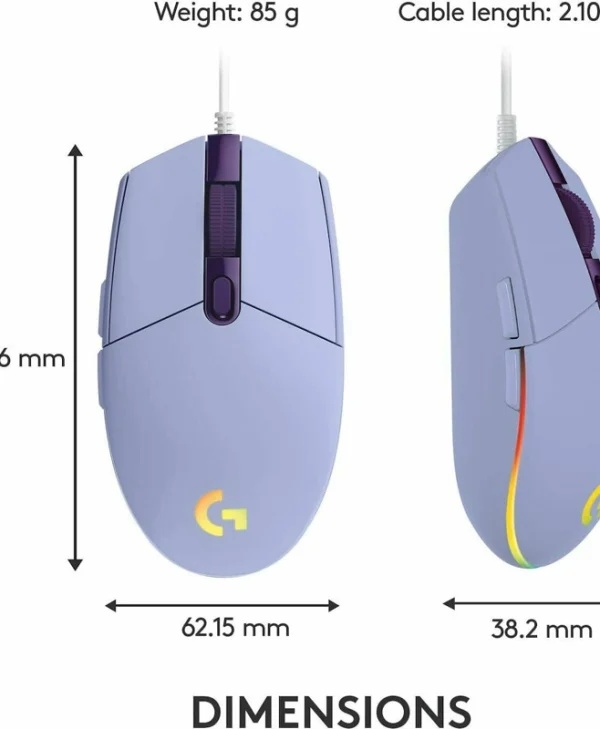 Logitech G203 LightSync RGB Gaming Ποντίκι 8000 DPI Μωβ 910-005853