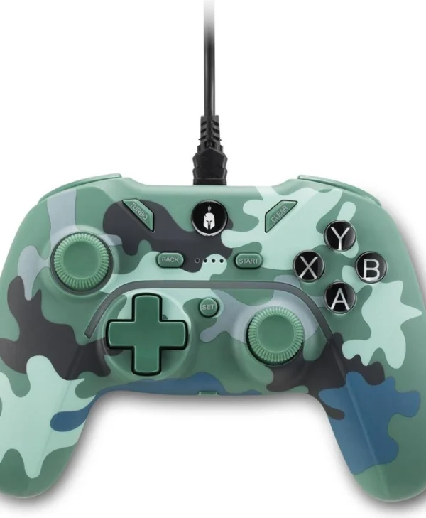 Spartan Gear Pelekys Ενσύρματο Gamepad για PC / PS3 Green Camo SGWPC01GC