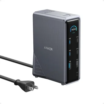 Anker USB-C Docking Station με HDMI 4K PD Ethernet και σύνδεση 2 Οθονών Μαύρο (A83B63A1)