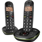 Doro PhoneEasy 105wr Ασύρματο Τηλέφωνο Duo Μαύρο 380104