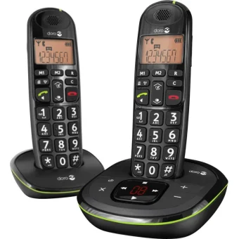 Doro PhoneEasy 105wr Ασύρματο Τηλέφωνο Duo Μαύρο 380104
