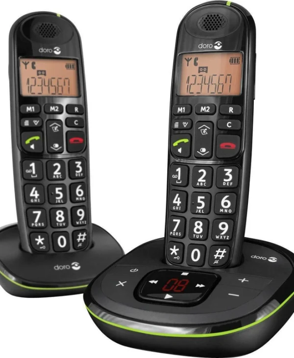 Doro PhoneEasy 105wr Ασύρματο Τηλέφωνο Duo Μαύρο 380104