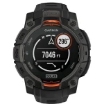 Garmin Instinct 3 Solar Aluminium 45mm Αδιάβροχο Smartwatch με Παλμογράφο (Black with Black Band) 010-02934-00
