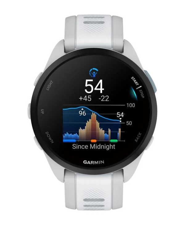 Garmin Forerunner 165 43mm Αδιάβροχο Smartwatch με Παλμογράφο (Mist Gray/Whitestone) 010-02863-21