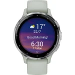 Garmin Venu 3S Stainless Steel 41mm Αδιάβροχο Smartwatch με Παλμογράφο (Silver Stainless Steel Bezel with Sage Gray Case and Silicone Band) 010-02785-01