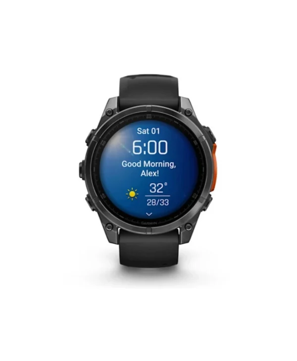 Garmin Fenix 8 Stainless Steel 47mm Αδιάβροχο Smartwatch με Παλμογράφο (Slate Grey With Black Silicone Band) 010-02904-00