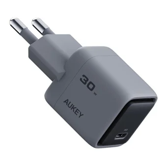 Aukey Φορτιστής Χωρίς Καλώδιο GaN με Θύρα USB-C 30W Power Delivery Γκρι (PA-C1 Comet) 157015