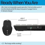 HP 720 Multi-Device Ασύρματο Bluetooth Σετ Πληκτρολόγιο & Ποντίκι International English 9T5A9AA - Image 3
