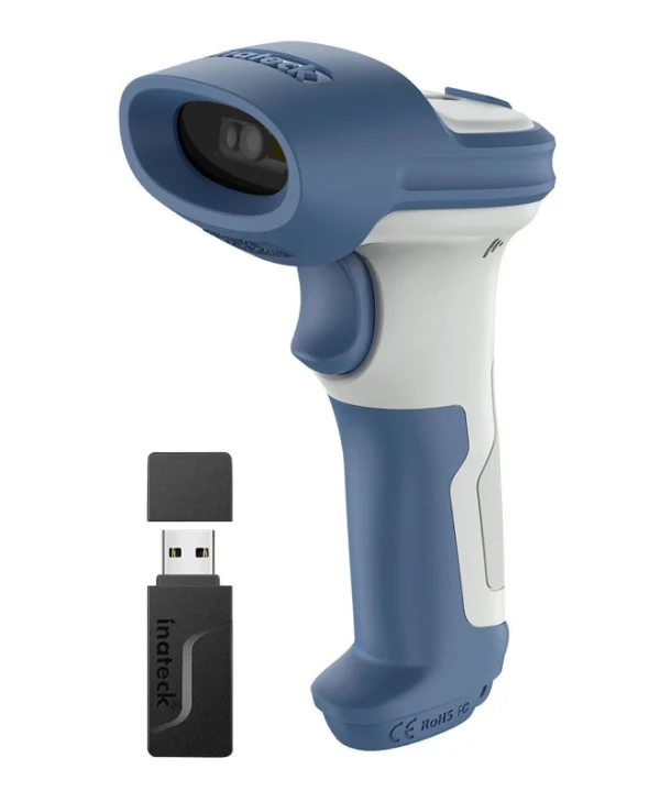 Inateck Scanner Χειρός Ασύρματο με Δυνατότητα Ανάγνωσης 2D και QR Barcodes BCST-73_WHITE BLUE