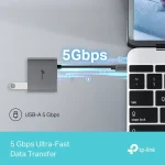 TP-LINK UH3020C USB-C Docking Station με HDMI 4K PD Γκρι - Image 5