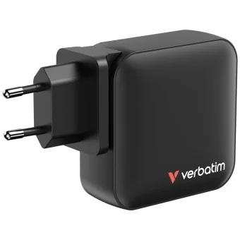 Verbatim Φορτιστής Χωρίς Καλώδιο GaN με Θύρα USB-A και 3 Θύρες USB-C 100W Power Delivery / Quick Charge 3.0 Μαύρος (Mini) 32231