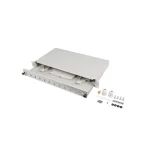 Lanberg Οπτικό Patch Panel για Rack 1U 19" 12 Θυρών Γκρι FOP1-12SS-LDS