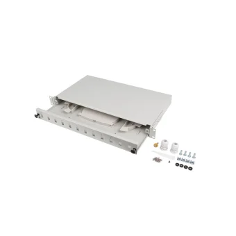Lanberg Οπτικό Patch Panel για Rack 1U 19" 12 Θυρών Γκρι FOP1-12SS-LDS