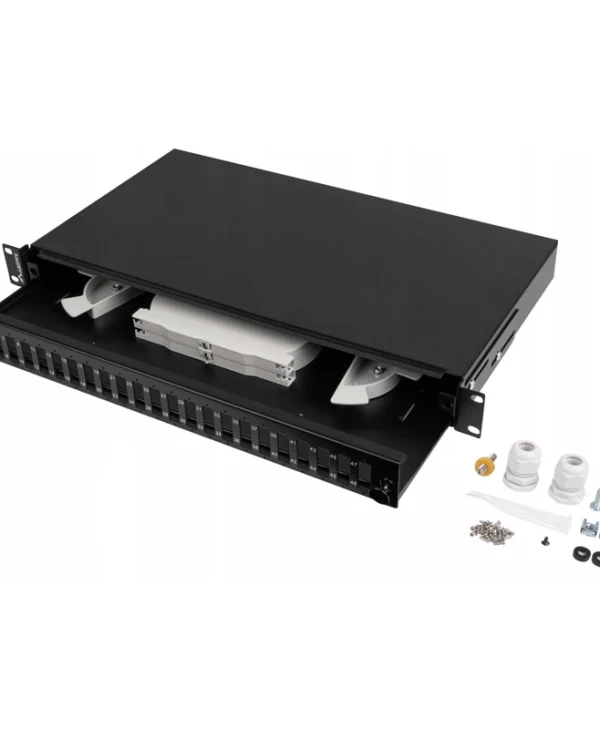 Lanberg Οπτικό Patch Panel για Rack 1U 19" 24 Θυρών Μαύρο FOP1-24SD-LQB