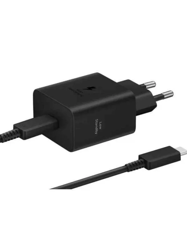 Samsung Φορτιστής με Ενσωματωμένο Καλώδιο USB-C 45W Power Delivery Μαύρος (EP-T4511XBEGWW)