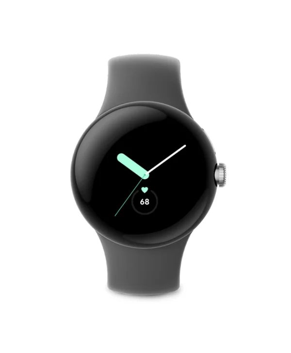 Google Pixel Watch LTE Stainless Steel 41mm με eSIM και Παλμογράφο (Polished Silver case/Charcoal Active band) GA04303-DE