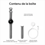 Google Pixel Watch LTE Stainless Steel 41mm με eSIM και Παλμογράφο (Polished Silver case/Charcoal Active band) GA04303-DE - Image 5