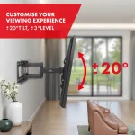 Βάση Τηλεόρασης Maclean Μέγιστο Vesa 600x400 32-85" 60kg Ρύθμιση Γωνίας Κάθετα Οριζόντια Προφίλ 65-390mm Μαύρο Mc-789 MC-789 - Image 5