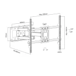 Βάση Τηλεόρασης Maclean Μέγιστο Vesa 600x400 32-85" 60kg Ρύθμιση Γωνίας Κάθετα Οριζόντια Προφίλ 65-390mm Μαύρο Mc-789 MC-789 - Image 6