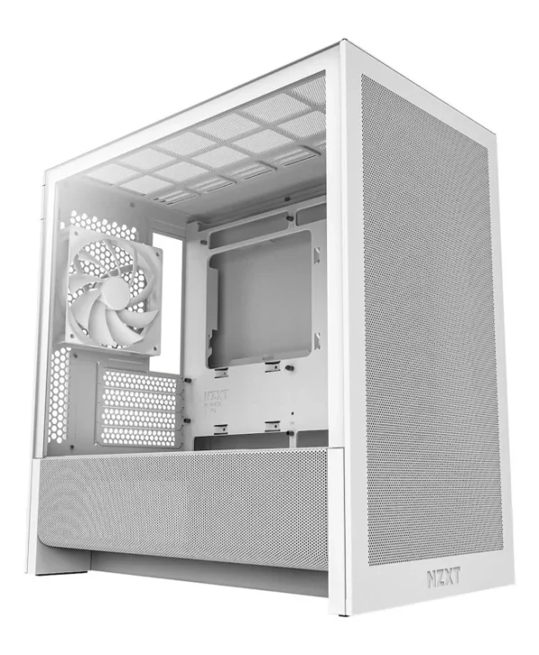NZXT H3 Flow Mini Tower Κουτί Υπολογιστή με Πλαϊνό Παράθυρο Λευκό CC-H31FW-01