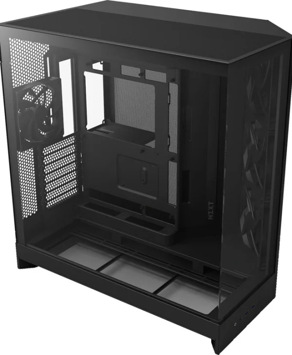 NZXT H9 Flow Midi Tower Κουτί Υπολογιστή με Πλαϊνό Παράθυρο Μαύρο CM-H92FB-01