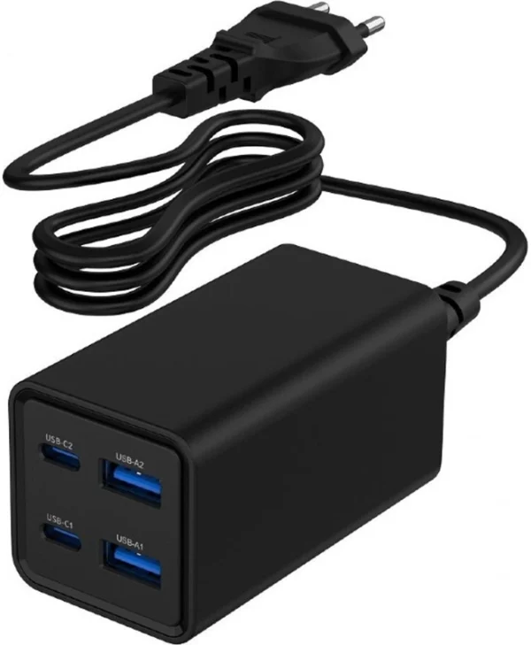 Gembird Βάση Φόρτισης GaN με 2 Θύρες USB-A και 2 Θύρες USB-C 65W Power Delivery / Quick Charge 3.0 σε Μαύρο χρώμα (TA-UC-2A2C-PD65-01-BK)