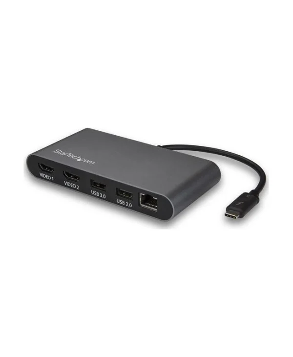 StarTech USB-C / USB-A Docking Station με 4K Ethernet Γκρι (TB3DKM2HDL)