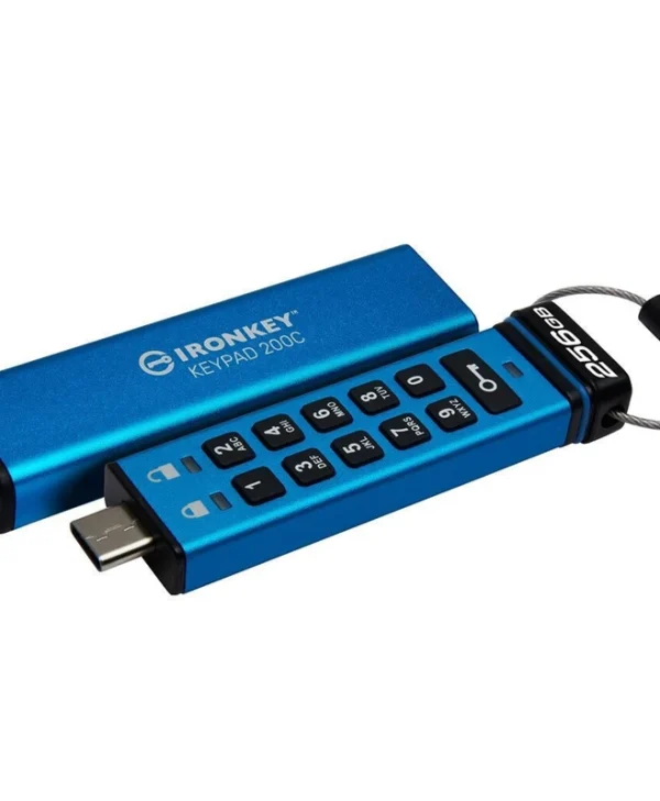 Kingston IronKey Keypad 200C 256GB USB 3.2 Stick με σύνδεση USB-C Μπλε IKKP200C/256GB