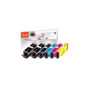Peach Πακέτο Συμβατών Μελανιών Εκτυπωτή InkJet Canon PGI-570XL/ CLI-571XL Μαύρο 1τμχ PI100-303