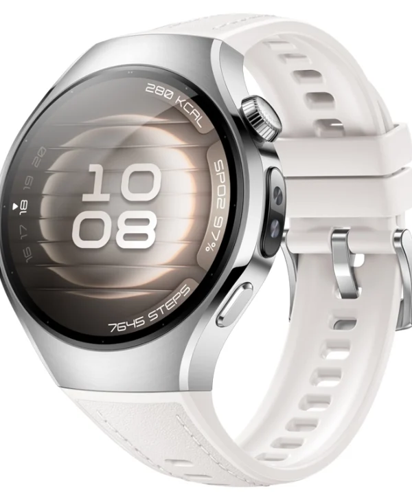 Huawei Watch 5 Stainless Steel 42mm Αδιάβροχο με eSIM και Παλμογράφο (Λευκό) 55020EWD