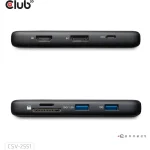 Club3D USB-C Docking Station με HDMI/DisplayPort 4K PD Ethernet Μαύρο (CSV-2551) - Image 3