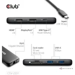 Club3D USB-C Docking Station με HDMI/DisplayPort 4K PD Ethernet Μαύρο (CSV-2551) - Image 4