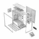 Modecom Volcano Stellar ARGB 8F Gaming Midi Tower Κουτί Υπολογιστή με Πλαϊνό Παράθυρο Λευκό AT-STELLAR-8F-ARGB-20 - Image 4