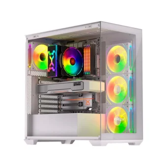 Krux Exo Gaming Midi Tower Κουτί Υπολογιστή με Πλαϊνό Παράθυρο και ARGB Φωτισμό Λευκό KRXD009