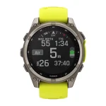 Garmin Fenix 8 Solar Titanium 47mm Αδιάβροχο Smartwatch με Παλμογράφο (Sapphire, Titanium With Amp Yellow/Graphite Silicone Band) 010-02906-21 - Image 6