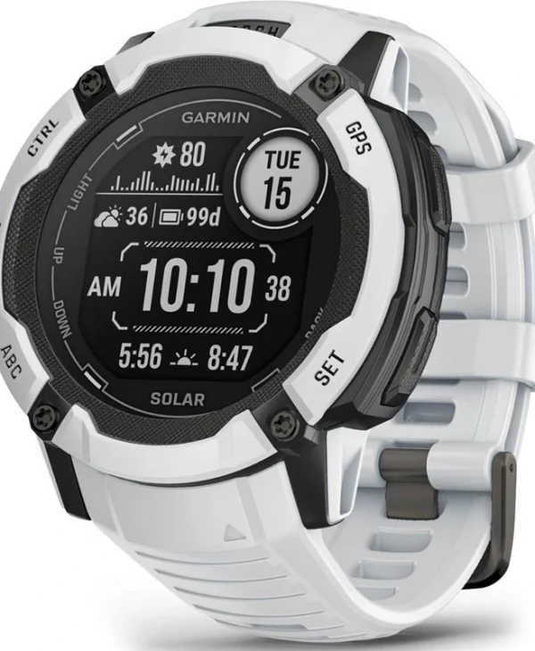 Garmin Instinct 2X Solar 50mm Αδιάβροχο Smartwatch με Παλμογράφο (Whitestone) 010-02805-04