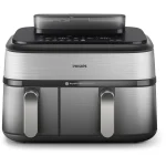 Philips Air Fryer με Διπλό Αποσπώμενο Κάδο 9lt Ασημί NA555/00