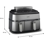 Philips Air Fryer με Διπλό Αποσπώμενο Κάδο 9lt Ασημί NA555/00 - Image 2