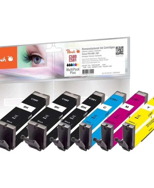 Peach Πακέτο Συμβατών Μελανιών Εκτυπωτή InkJet Canon PI-5/CLI-8 450 Σελίδων Πολλαπλό (Color) 1τμχ PI100-151