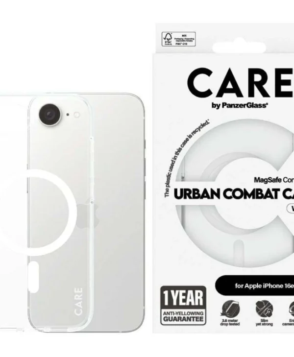 PanzerGlass Flagship Urban Combat White Magsafe Iphone 16e Back Cover Πλαστικό / Tempered Glass Λευκό (iPhone 16e) CRRTPUCG29845