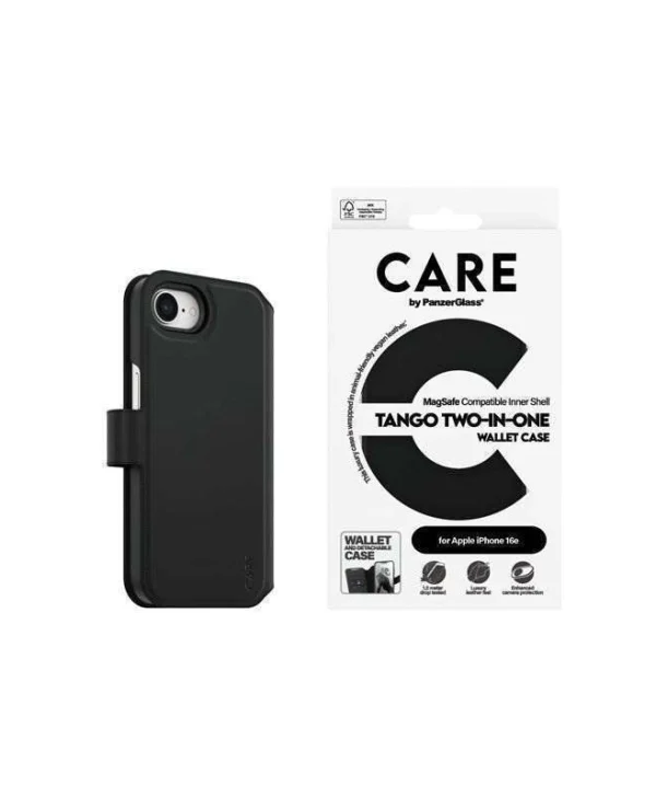 PanzerGlass Care Wallet Δερμάτινο Μαύρο (iPhone 16e) CRRFTWLG29845